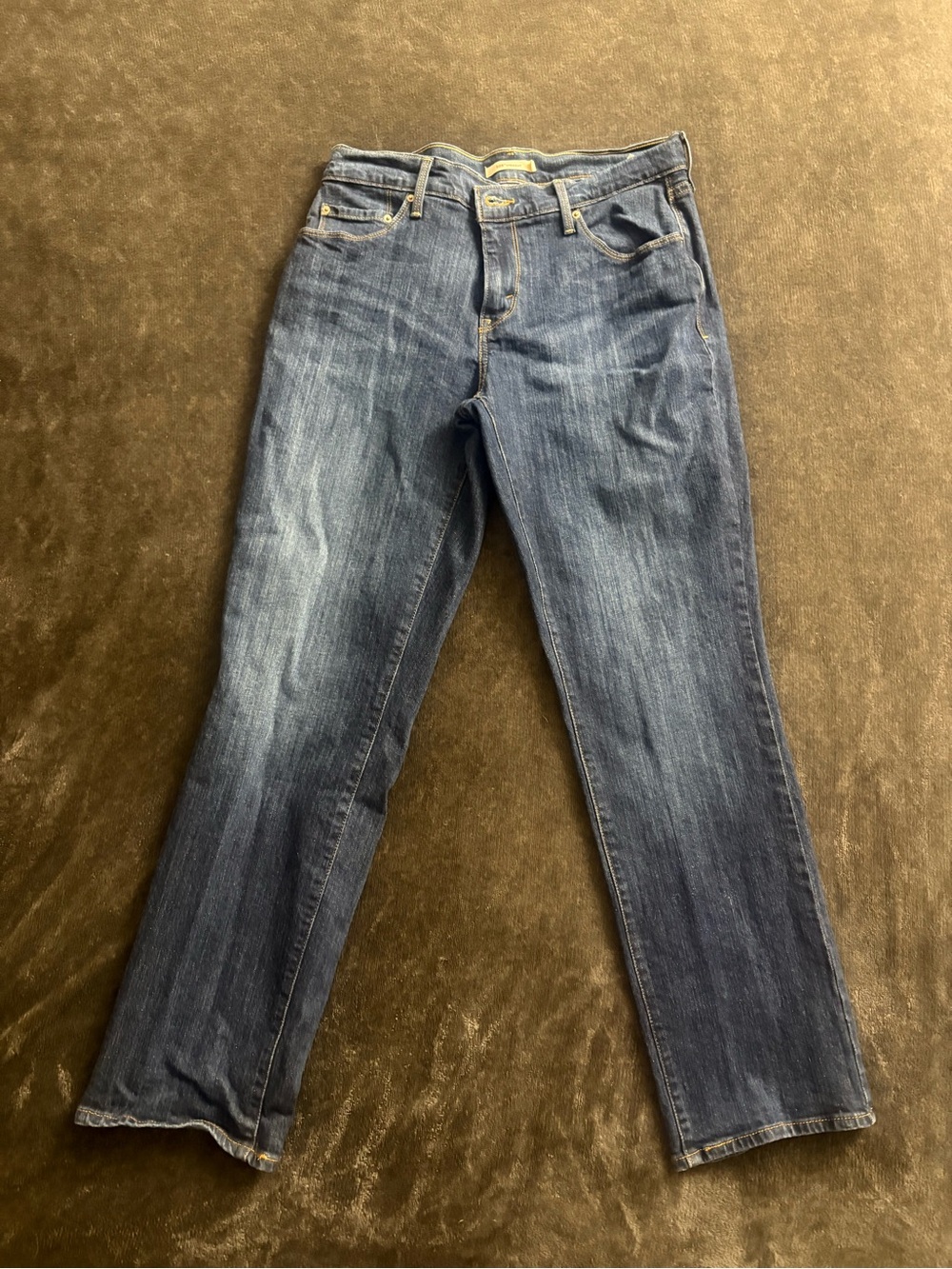 Levi's Women's Straight-Leg Dark Blue Denim Jeans